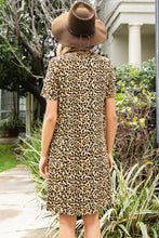 Load image into Gallery viewer, Casual Short Sleeve A-Line Crewneck Leopard Print Dress
