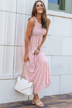 Load image into Gallery viewer, Pink Sleeveless Floor Length Leopard Print Dress with Pockets
