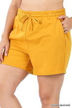Load image into Gallery viewer, Plus French Terry Drawstring Waist Shorts

