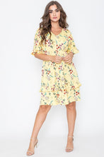 Load image into Gallery viewer, Floral V Neck Ruffle Dress
