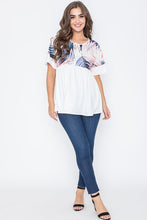 Load image into Gallery viewer, Tropical Keyhole Tie Front Tunic
