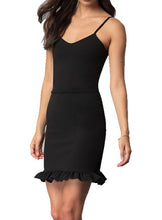 Load image into Gallery viewer, JUNIOR&#39;S V-NECK PARTY DRESS WITH ADJUSTABLE STRAPS
