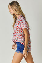 Load image into Gallery viewer, Floral Printed V-Neck Short Sleeve Top
