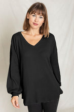 Load image into Gallery viewer, Balloon Sleeve V Neck Top
