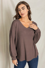 Load image into Gallery viewer, Balloon Sleeve V Neck Top
