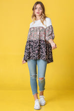 Load image into Gallery viewer, Three Tiered  Bishop Sleeve Paisley Floral Tunic
