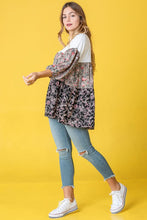 Load image into Gallery viewer, Three Tiered  Bishop Sleeve Paisley Floral Tunic
