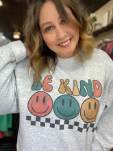 Load image into Gallery viewer, Be Kind Smiley Sweatshirt

