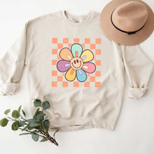 Load image into Gallery viewer, Checkered Daisy Graphic Sweatshirt
