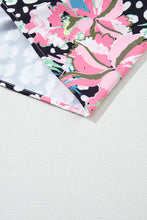 Load image into Gallery viewer, Pink Floral Print Wavy Embellished V Neck Mini Dress
