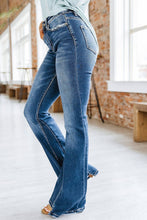 Load image into Gallery viewer, Medium Wash High Rise Flare Jeans: Sky Blue
