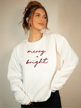 Load image into Gallery viewer, Cursive Merry and Bright Graphic 50/50 Sweatshirt
