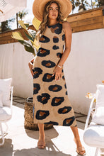Load image into Gallery viewer, Leopard Split Open Back Sleeveless Maxi Dress
