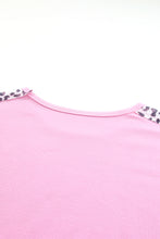 Load image into Gallery viewer, Pink Exposed Seam Leopard Splicing Plus Size Sweatshirt
