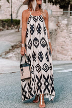 Load image into Gallery viewer, Black Geometric Printed Spaghetti Strap Vacation Sundress
