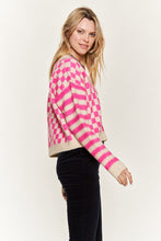 Load image into Gallery viewer, Contrast pattern sweater cardigan JJK5019
