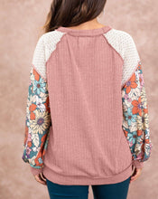 Load image into Gallery viewer, Floral Patchwork Puff Sleeve Blouse
