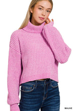 Load image into Gallery viewer, CHENILLE TURTLENECK SWEATER: MOCHA
