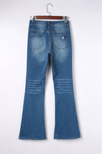 Load image into Gallery viewer, Medium Wash High Rise Flare Jeans: Sky Blue
