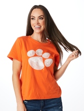 Load image into Gallery viewer, The Paw Sequin Shirt | Orange: S
