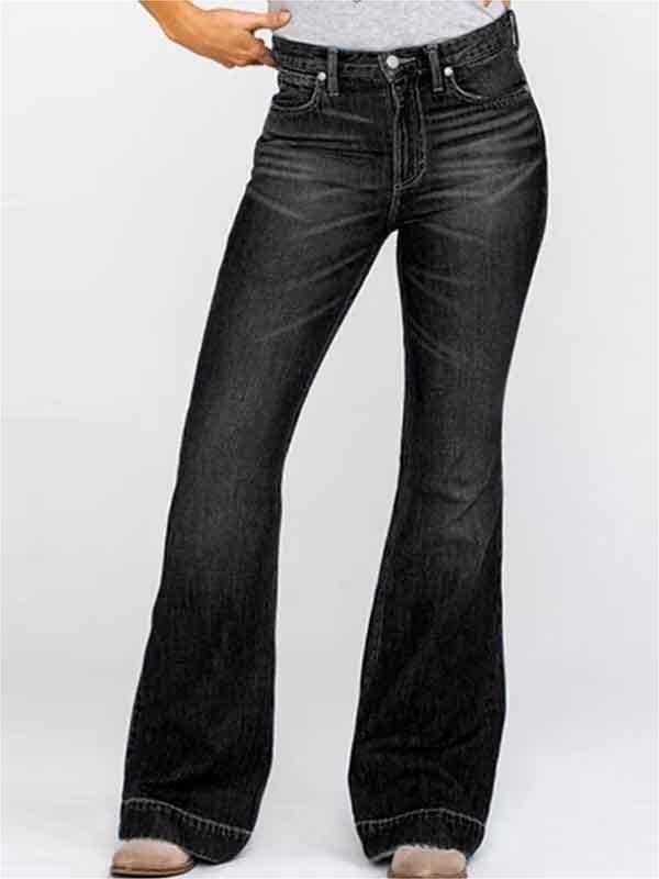 Slim Fit Slimming Embroidered Jeans: L / Black / Cotton